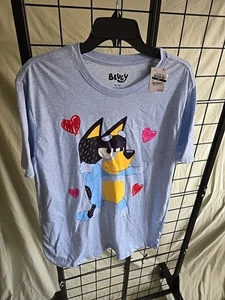 Bluey Bandit Mens XL T-shirt L Hearts Love Valentine’s Day - Imagen 1 de 2