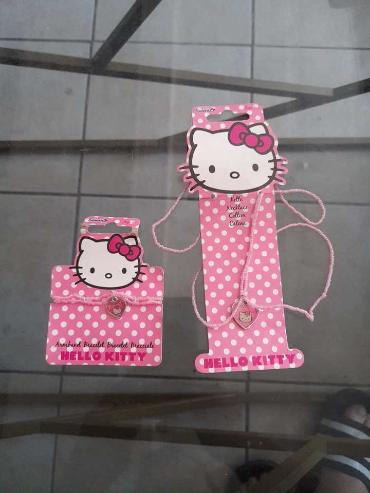 Collier + Bracelet Perle Hello Kitty - Photo 1/1