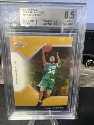 2004-05 TOPPS Finest Paul Pierce Gold Refractor /15 BGS 8.5 - Image 1 of 3