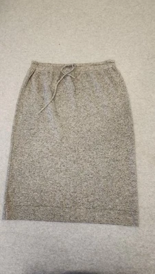 Saia Vince feminina pequena cinza lã cashmere malha lápis cordão VS7B1134 - Imagem 1 de 4