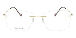 Rimless Rectangle Shiny Gold SmartBuy Collection Henny RT-009 C1 56 Fashion - Picture 1 of 4