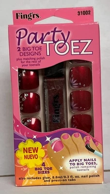 Dedos de fiesta de 2 dedos. Dos diseños de punta grande + esmalte de uñas a juego 31002 pl leer Foto 1 de 2