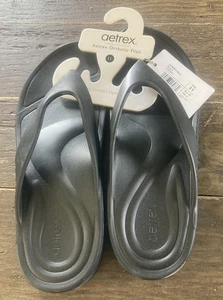 Aetrex Orthotic Flips Maui Thong Sandals Size 11 Women Color Black Brand New! - Picture 1 of 9