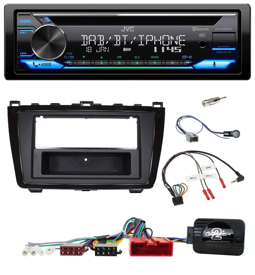 JVC Bluetooth Lenkrad USB DAB CD Autoradio für Mazda 6 2010-2012 klavierlack - Bild 1 von 4