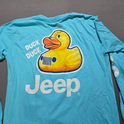 Camiseta JEEP Duck Para Hombre Mediana Azul Gráfico Azul Manga Larga Crew Foto 1 de 4