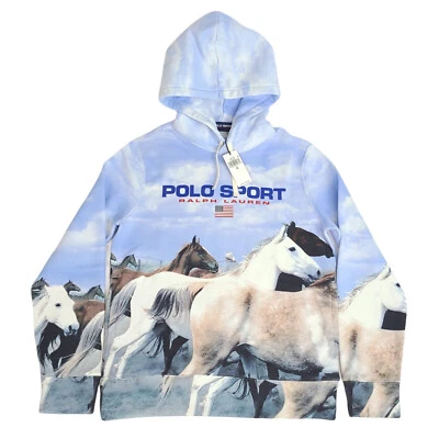 Polo Sport Ralph Lauren Para Hombres Mediano XL Estampado de Caballo Sudadera con Capucha Foto 1 de 4