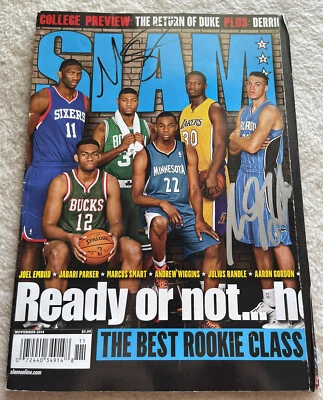 Portada de revista Marcus Smart Aaron Gordon Firmado Rookie Class 2014 Prueba NBA Foto 1 de 4