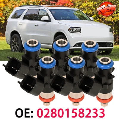 Juego de 6 inyectores de combustible originales 0280158233 para Dodge Journey 2011-2017 3,6 L V6 Foto 1 de 4