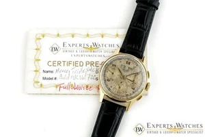 Serviced Vintage 1947 Heuer 2558 18K Gold Dato Compax DATORA Valjoux 72C - Picture 1 of 11