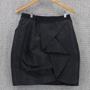 Robert Rodriguez Mini Skirt Womens Size 10 Black Solid Casual Wrap Pockets Lined - Picture 1 of 6