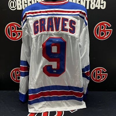 Camiseta blanca firmada por Adam Graves de los New York Rangers con inscripción “94 Cup” Steiner CX Foto 1 de 4