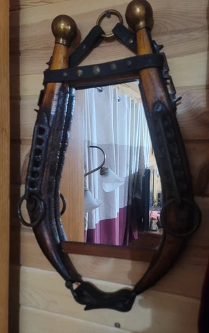 Vintage Horse Collar Mirror, antique, old Cover