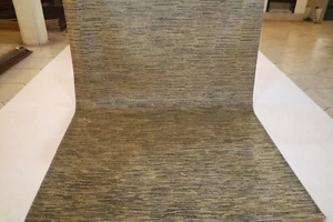 Light Brown 6x8 Ft Gabbeh Afghan Hand Knotted Striped Tribal Plush Wool Area Rug - Picture 1 of 12