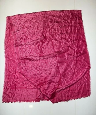 Bufanda/envoltura Salvatore Ferragamo Logo Monograma DE GRAN TAMAÑO - Cachemira/Rosa Seda Foto 1 de 4