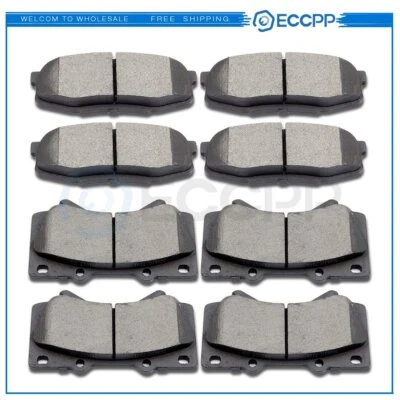 Pastillas de freno delanteras traseras cerámicas para Toyota Tundra Sequoia 2008 2009 2010 2011-2019 Foto 1 de 4