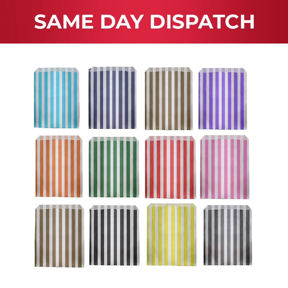 Bolsas de dulces a rayas de papel bolsa dulce de Navidad surtida para postres - todos los tamaños Foto 1 de 1