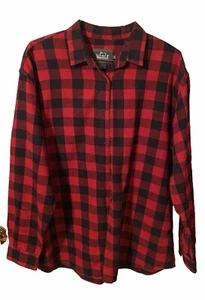 Woolrich Flannel Shirt Womens Red Black Buffalo Check Plaid Cotton Medium. GB1 - Picture 1 of 3