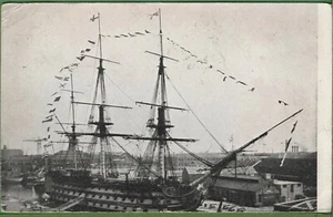 Vintage Postcard H.M.S. Victory Ship UK Postcard Posted 1953 Warship Boat  - Picture 1 of 4