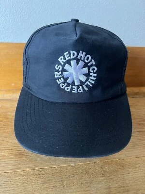 ✅ Vintage 1990's Red Hot Chili Peppers Hat Cap Snapback White Logo Embroidered - Image 1 of 3