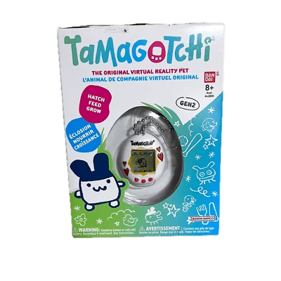 原装 Tamagotchi Hearts 白色第 2 代虚拟现实宠物万代手持 — 第 1/3 张图片