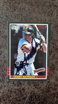 1985 Donruss Terry Kennedy #429 - San Diego Padres - Autographed! - Image 1 of 2