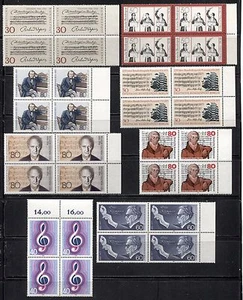 GERMANY 1968-1986, MUSIC COMPOSERS, CONDUCTORS, LOT OF 8 DIFFERENT X 4, MNH - Picture 1 of 1