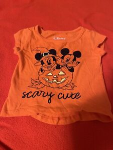 Disney Mickey & Minnie Mouse Halloween Toddler Graphic T-Shirt-Size 2T-Orange