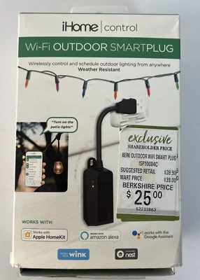 NUEVO iHome Control Wifi Enchufe Inteligente Inalámbrico Usos Siri/Alexa/Google ISP100BC Foto 1 de 4