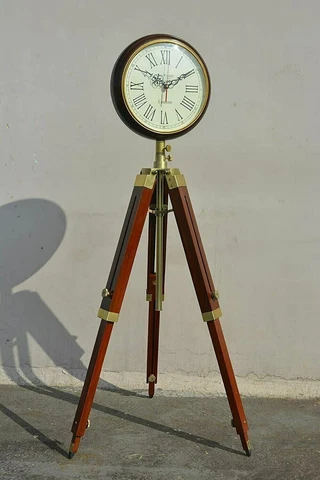 Wooden Clock Grandfather Style Floor Clock Foldable Tripod Stand Home Decor Gift Cover