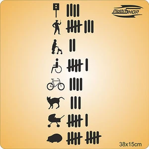 2x Strichliste 38cm Abschußliste XXL Trefferliste Aufkleber Shocker Sticker F - Bild 1 von 5