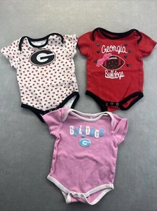 Georgia Bulldogs 12 Months Creeper One Piece Gen 2 Lot of 3 Infant Toddler Shirt - Picture 1 of 6
