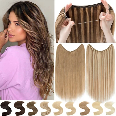 Wire on Weft Headband Blonde Clip ins Hair Extensions 100% Real REAL  Hair Human - Image 1 of 4