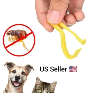 2Pcs 2 Sizes Animal Pet Dog Cat Tick Louse Flea Scratching Removal Hook Tool RB  - Picture 1 of 6