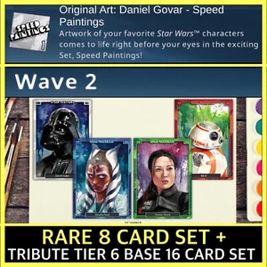 WAVE 2 SPEED PAINTINGS RARE+TIER 6 TRIBUTE SET-TOPPS STAR WARS CARD TRADER - Picture 1 of 1