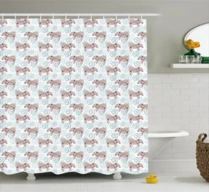 Nursery Nature Pattern Shower Curtain Fabric Decor Set with Hooks 4 Sizes - Picture 1 of 30