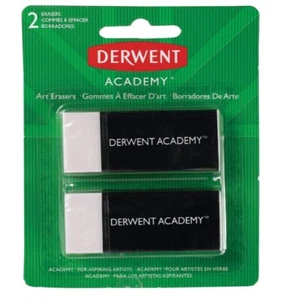 Derwent Rechteck Kunst Radiergummis, 2 Stück in Packung - ungiftig - PVC und Latex frei - Bild 1 von 3