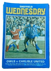 SHEFFIELD WEDNESDAY V CARLISLE UNITED  - DIVISION TWO - 22/1/1983 - Picture 1 of 1