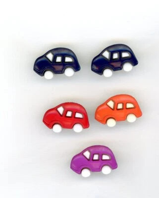 Buttons Lot Plastic Cars Vintage Novelty Sewing Childrens Colorful Vehicle Bug - Image 1 of 2