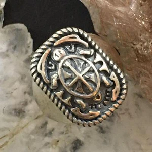 Carolyn Pollack Sterling Silver Engraved Turtle Unisex Ring With Size Variety - Picture 1 of 10