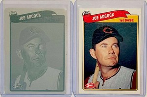 1/1 JOE ADCOCK 1989 SWELL BASEBALL GREATS PRINTING PLATE CINCINNATI REDS 1 OF 1
