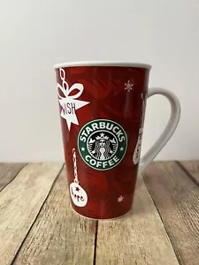 Starbucks Coffee Holiday 2009 Tall Mug 16oz Cups Wish Hope Love Peace Christmas - Picture 1 of 5