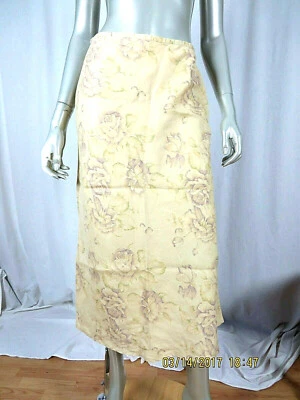 GAP TALLA 6 100% Lino Amarillo Tierra Figura Delgada Forma A Sin Forro Falda Foto 1 de 4