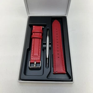 fullmosa genuine leather 20mm galaxy watch 5/4/3 quick release band Red - Picture 1 of 8