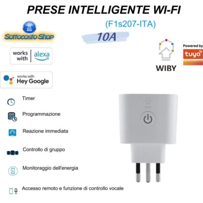 WIBY PRESA SMART AMAZON ALEXA GOOGLE COMPATIBILE ASSISTENTE VOCALE INTELLIGENTE WIFI