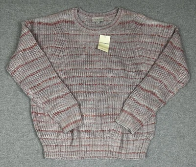 Lucky Brand Sweater Womens XL Gray Pink Multicolor Knit Pullover Crewneck NWT - Image 1 of 4