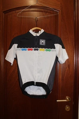 Vintage SMS Santini Uci SANTINI Chain Rainbow Cycling Team jersey shirt - size M - Image 1 of 4
