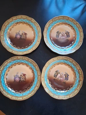 4 alte Teller Anton Weidl Gloria Porzellan Karlsbad Dekor Liebesszenen um 1935 - Bild 1 von 4