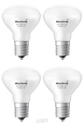 Maelsrlg LED Pack of 4 Small Bulbs Dimmable 40W Small Light Bulb E17 Soft White - Image 1 of 4