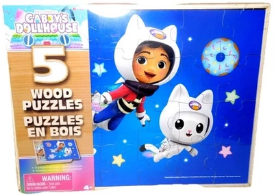 Spin Master Ltd.~Dreamworks Gabby's Dollhouse 5 Wood Puzzles - Image 1 of 4