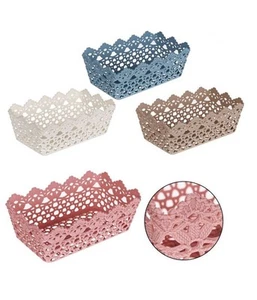 Cestino Porta Oggetti Cesto Plastica Rettangolare 24.5x15.2x9.2cm Multiuso 79471 - Foto 1 di 8